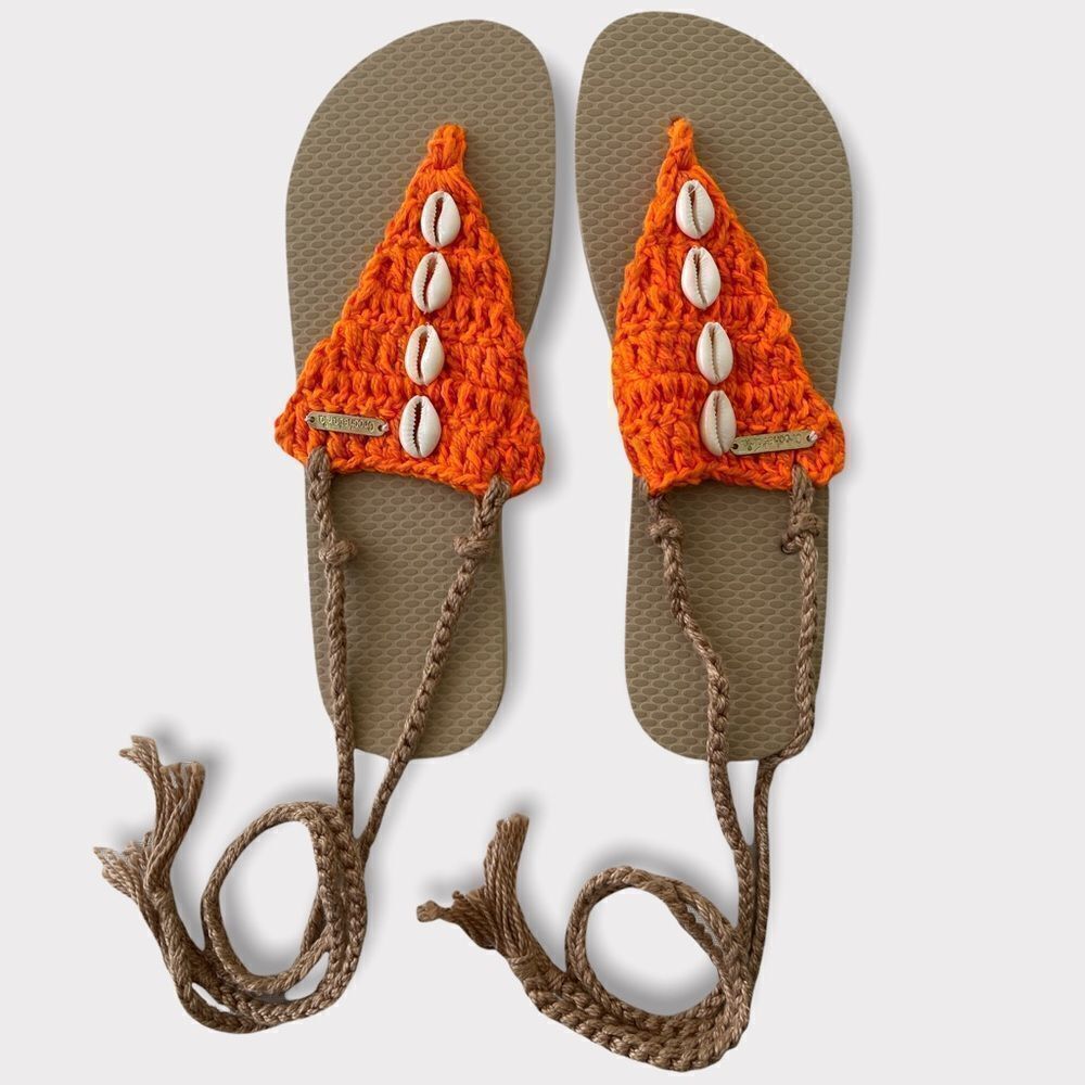 Handmade crochet flip flop size 7